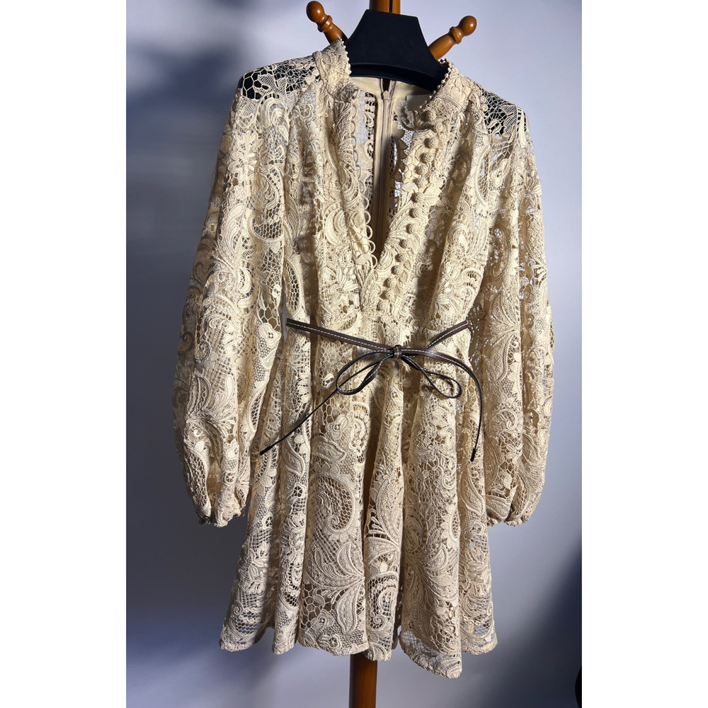 Zimmermann Waverly Lace Minidress – Cream Ivory | Size 1 (US 6) | $1,095 Retail